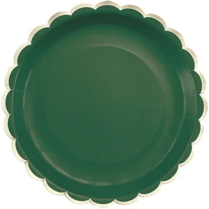 Comparateur de prix : TimPuce Assiettes Festonnees 23cm Vert Jungle Et Or
