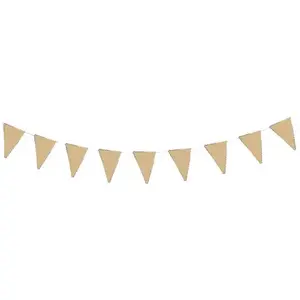 Party Pro 913426, Guirlande Fanions 3 mètres Kraft et Or pas cher