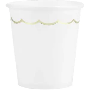 RueDeLaFete Sachet de 8 gobelets festonnés blanc pas cher