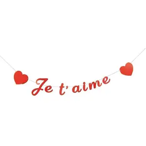 RueDeLaFete GUIRLANDE LETTRES JE T'AIME DÉCO COEURS 2M ROUGE pas cher