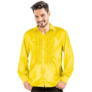 Chemise disco satin Jaune, adulte M/L FETE-8653184
