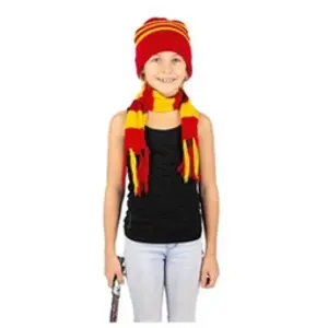 Comparateur de prix : Ensemble bonnet et écharpe rayé en tricot pour enfant - Jaune et multicolore