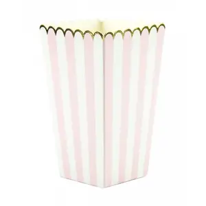 Comparateur de prix : PARTY PRO Boite alimentaire modele pop-corn avec rayure - Rose - Lot de 8