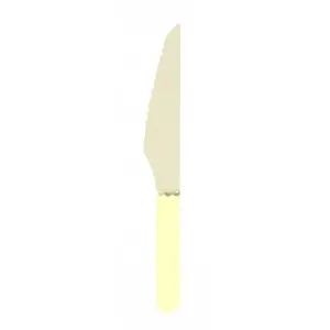 RueDeLaFete Sachet de 8 couteaux en bois manche jaune pastel pas cher