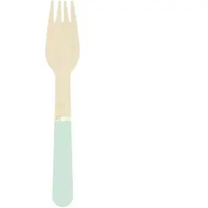 Sachet de 8 fourchettes en bois manche vert pastelVendu parruedelafete