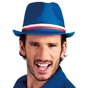 Comparateur de prix : Chapeau borsalino polyester FRANCE bleu avec ruban tricolore