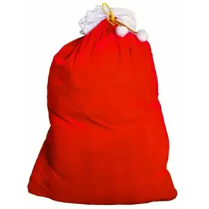 RueDeLaFete Hotte du Père Noël rouge 60x100 cm pas cher