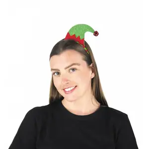 Non communiqué serre-tête lutin père noël adulte vert pailleté - partypro 333231