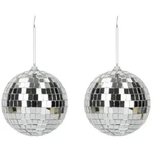 JOUR DE FETE 2 boules à facettes pour disco - 10 cm - Argent pas cher