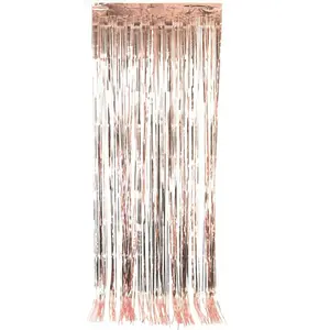 RueDeLaFete Rideau métallique Rose Gold 92 x 245 cm pas cher