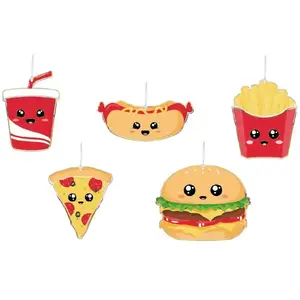 RueDeLaFete SUSPENSIONS SALTY JUNK FOOD X5 (17.5x14cm) pas cher