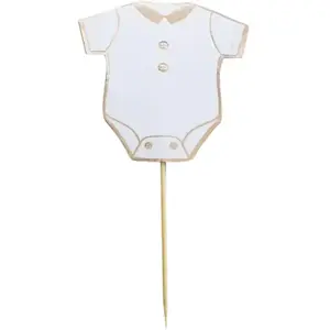 Pic décoration gâteau "body" blanc et doré - Lot de 10 pas cher