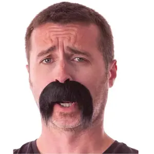 PARTY PRO Moustache épaisse tombante noire pas cher