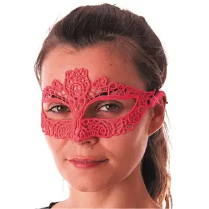 RueDeLaFete loup dentelle rose fluo adulte pas cher