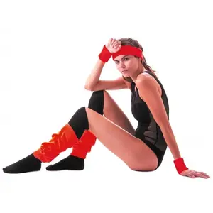 PartyPro Set Bandeau Et Poignets éponge Diff. Coloris - Rouge - Taille Unique