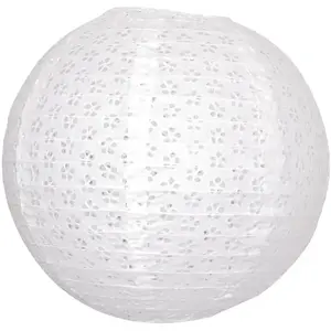 PARTY PRO Lanterne dentelle vintage blanche 35 cm