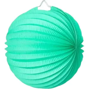 Lampion boule de papier rond vert céladon 30cm pas cher