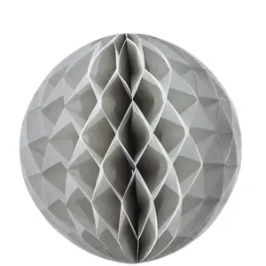 RueDeLaFete Boule alvéolée grise 30 cm pas cher