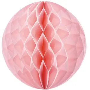 RueDeLaFete Boule alvéolée rose 20 cm pas cher