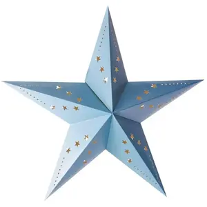 RueDeLaFete Suspension lanterne étoile bleu glacier 60 cm pas cher