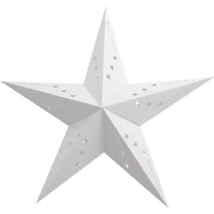 Party Pro 50248 Lanterne étoile Papier Blanc 60 x 60 x 24 cm