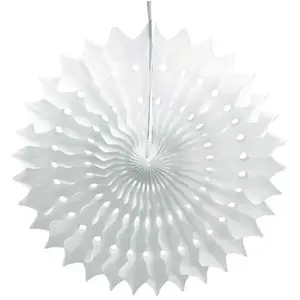 RueDeLaFete Eventail alvéolé blanc 53 cm pas cher