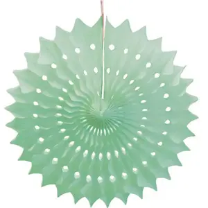 RueDeLaFete Eventail alvéolé vert menthe 53 cm pas cher