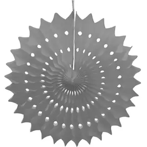 RueDeLaFete Eventail alvéolé gris 53 cm pas cher