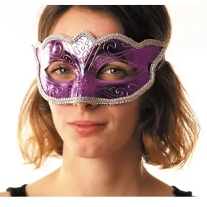 Comparateur de prix : Masque carnaval violet métallisé