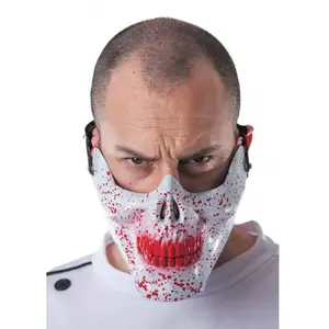 Comparateur de prix : Demi-masque Tête de mort ensanglantée