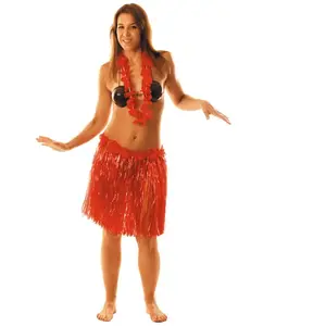 Jupe Hawaï rouge 45 cm