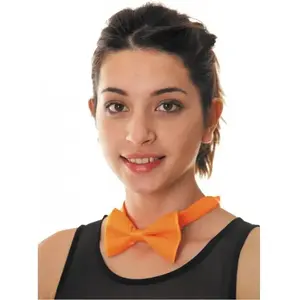 Noeud papillon orange fluo adulte