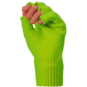 RueDeLaFete Paire de Mitaines Tricot fluo, Vert pas cher