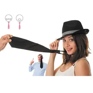 RueDeLaFete Cravate satin noire adulte pas cher