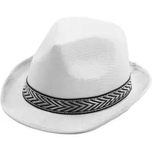 RueDeLaFete Chapeau Borsalino en polyester - Blanc pas cher