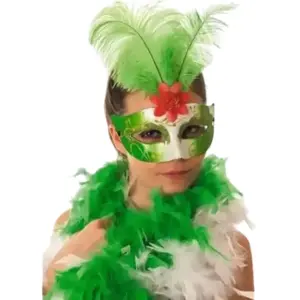 RueDeLaFete sque Vénitien plumes vertes pas cher