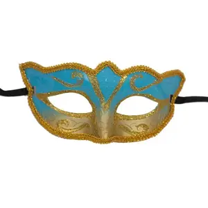 Loup vénitien turquoise et or