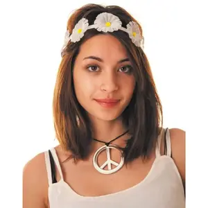 Comparateur de prix : Headband / bandeau grosses Fleurs Hippie, adulte