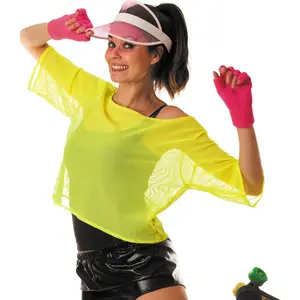 Comparateur de prix : PARTY PRO T-shirt fluo jaune années 80 femme