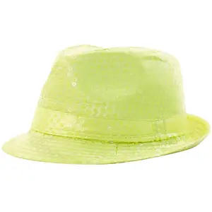 Comparateur de prix : Chapeau Borsalino Disco à Paillettes Jaune pour Adulte - Modèle Mixte
