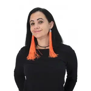 Comparateur de prix : GENERIQUE Boucles d'oreilles franges orange fluo adulte