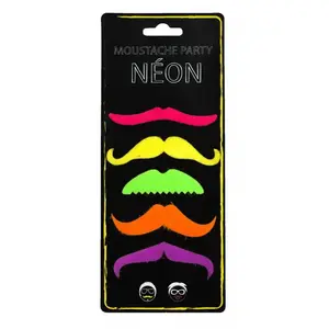 Set de 5 moustaches néon FETE-9069 pas cher