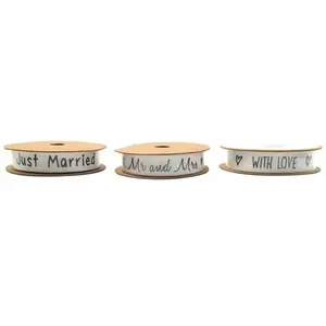 RueDeLaFete Set de 3 rouleaux en imprimés coton mariage pas cher