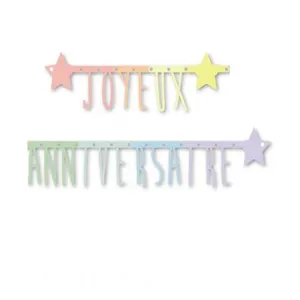Guirlande joyeux anniversaire pastel
