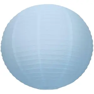 LANTERNE JAPONAISE BLEU DRAGEE 50 CM 50 cm de diamètre Bleu Dragée pas cher