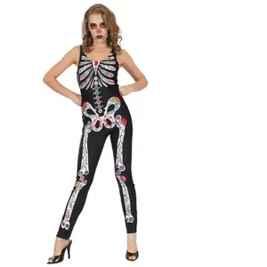 Combinaison Dia de los Muertos Femme - PARTY PRO - Taille 38-40 - Noir