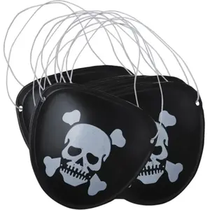 Comparateur de prix : Sachet de 6 caches oeil pirate en plastique FETE-33329