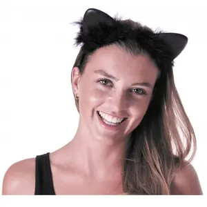 RueDeLaFete Serre-tête Chat noir pas cher