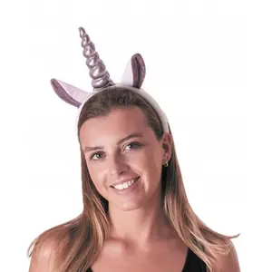 Comparateur de prix : Serre-tête licorne argent adulte
