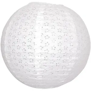 Party Pro 5021S Lanterne Japonaise Dentelle Vintage Papier de Riz Blanc 15 x 15 x 15 cm pas cher